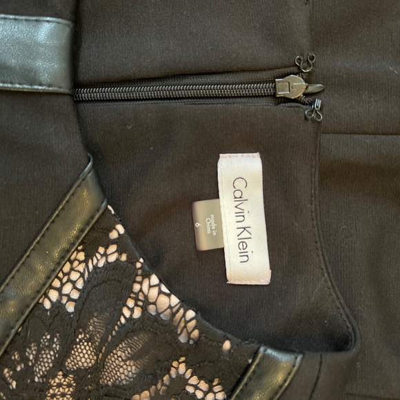 Calvin Klein Mix Media Sheath Black/Nude Dress 6 Women's party dress - Picture 7 of 15